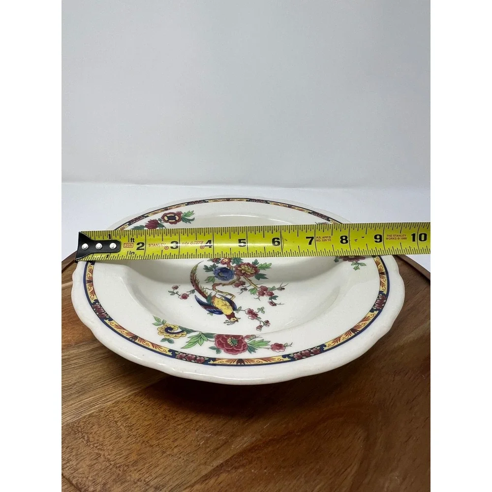 Syracuse China Plate Bird Floral Scalloped Rim Vintage‎ Dining Kitchenware